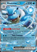 Blastoise ex, card 9 of the 151 set, 2023, illustrated by PLANETA Yamashita