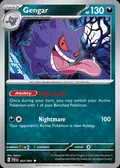 Gengar, card 57 of the Paldean Fates set, 2024, illustrated by Nelnal