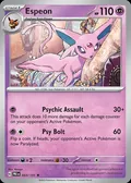 Espeon, card 33 of the Prismatic Evolutions set, 2025