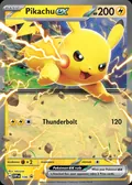 Pikachu ex, card 106 of the Scarlet & Violet Black Star Promos set, 2023, illustrated by takuyoa