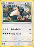 Snorlax, card 140 of the Sword & Shield set, 2020, illustrated by chibi