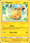 Pikachu, card 65 of the Sword & Shield set, 2020, illustrated by Ryuta Fuse