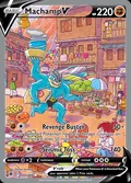 Machamp V, card 172 of the Astral Radiance set, 2022, illustrated by Shinya Komatsu