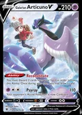 Galarian Articuno V, card TG16 of the Astral Radiance Trainer Gallery set, 2022, illustrated by Kouki Saitou