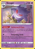 Gengar, card 66 of the Lost Origin set, 2022, illustrated by Narumi Sato