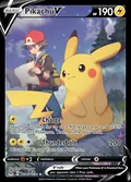 Pikachu V, card TG16 of the Lost Origin Trainer Gallery set, 2022, illustrated by Ryota Murayama