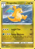 Dragonite, card 131 of the Silver Tempest set, 2022, illustrated by Naoyo Kimura