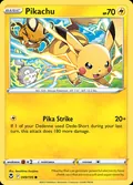 Pikachu, card 49 of the Silver Tempest set, 2022, illustrated by Souichirou Gunjima