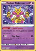 Radiant Alakazam, card 59 of the Silver Tempest set, 2022, illustrated by Akira Komayama