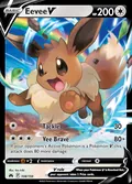 Eevee V, card 108 of the Crown Zenith set, 2023, illustrated by You Iribi