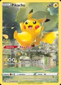 Pikachu, card GG30 of the Crown Zenith Galarian Gallery set, 2023, illustrated by Kouki Saitou