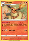 Flareon, card 26 of the Vivid Voltage set, 2020, illustrated by Eri Yamaki