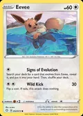 Eevee, card 52 of the Shining Fates set, 2021, illustrated by so-taro