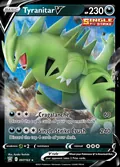 Tyranitar V, card 97 of the Battle Styles set, 2021, illustrated by Ayaka Yoshida