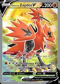 Galarian Zapdos V, card 173 of the Chilling Reign set, 2021, illustrated by 5ban Graphics