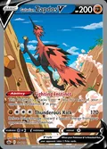 Galarian Zapdos V, card 174 of the Chilling Reign set, 2021, illustrated by Akira Komayama