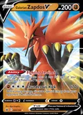 Galarian Zapdos V, card 80 of the Chilling Reign set, 2021, illustrated by 5ban Graphics