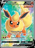 Flareon V, card 169 of the Evolving Skies set, 2021, illustrated by 5ban Graphics