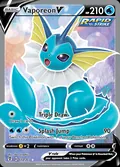 Vaporeon V, card 172 of the Evolving Skies set, 2021, illustrated by 5ban Graphics