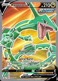 Rayquaza V, card 193 of the Evolving Skies set, 2021, illustrated by PLANETA Mochizuki