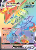 Rayquaza VMAX, card 217 of the Evolving Skies set, 2021, illustrated by PLANETA Mochizuki