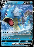 Gyarados V, card 28 of the Evolving Skies set, 2021, illustrated by PLANETA Tsuji