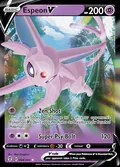 Espeon V, card 64 of the Evolving Skies set, 2021, illustrated by 5ban Graphics