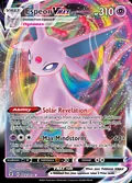 Espeon VMAX, card 65 of the Evolving Skies set, 2021, illustrated by 5ban Graphics