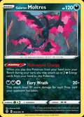Galarian Moltres, card 93 of the Evolving Skies set, 2021, illustrated by Kazuma Koda