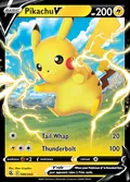 Pikachu V, card 86 of the Fusion Strike set, 2021, illustrated by 5ban Graphics