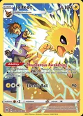 Jolteon, card TG04 of the Brilliant Stars Trainer Gallery set, 2022, illustrated by DOM