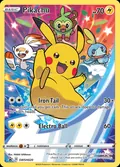 Pikachu, card SWSH020 of the SWSH Black Star Promos set, 2019, illustrated by Hideki Ishikawa