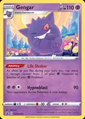 Gengar, card SWSH052 of the SWSH Black Star Promos set, 2019, illustrated by Shibuzoh.
