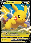 Pikachu V, card SWSH061 of the SWSH Black Star Promos set, 2019, illustrated by PLANETA Tsuji