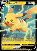 Pikachu V, card SWSH063 of the SWSH Black Star Promos set, 2019, illustrated by Ryota Murayama