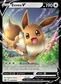 Eevee V, card SWSH065 of the SWSH Black Star Promos set, 2019, illustrated by Kagemaru Himeno