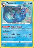 Vaporeon, card SWSH072 of the SWSH Black Star Promos set, 2019, illustrated by so-taro
