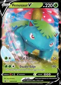 Venusaur V, card SWSH100 of the SWSH Black Star Promos set, 2019, illustrated by aky CG Works