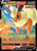 Flareon V, card SWSH149 of the SWSH Black Star Promos set, 2019, illustrated by 5ban Graphics