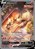 Flareon V, card SWSH179 of the SWSH Black Star Promos set, 2019, illustrated by Souichirou Gunjima