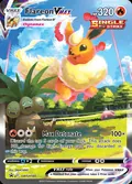 Flareon VMAX, card SWSH180 of the SWSH Black Star Promos set, 2019, illustrated by OKACHEKE