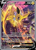 Jolteon V, card SWSH183 of the SWSH Black Star Promos set, 2019, illustrated by nagimiso