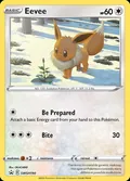 Eevee, card SWSH190 of the SWSH Black Star Promos set, 2019, illustrated by OKACHEKE