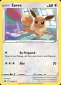 Eevee, card SWSH212 of the SWSH Black Star Promos set, 2019, illustrated by Mizue