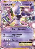 Mewtwo-EX, card 52 of the Evolutions set, 2016, illustrated by Eske Yoshinob