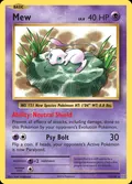 Mew, card 53 of the Evolutions set, 2016, illustrated by Ken Sugimori