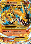 M Charizard-EX, card 107 of the Flashfire set, 2014, illustrated by 5ban Graphics