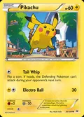 Pikachu, card 20 of the Roaring Skies set, 2015, illustrated by Naoki Saito