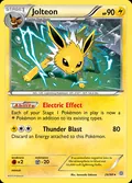 Jolteon, card 26 of the Ancient Origins set, 2015, illustrated by Sanosuke Sakuma