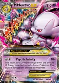 M Mewtwo-EX, card 64 of the BREAKthrough set, 2015, illustrated by 5ban Graphics